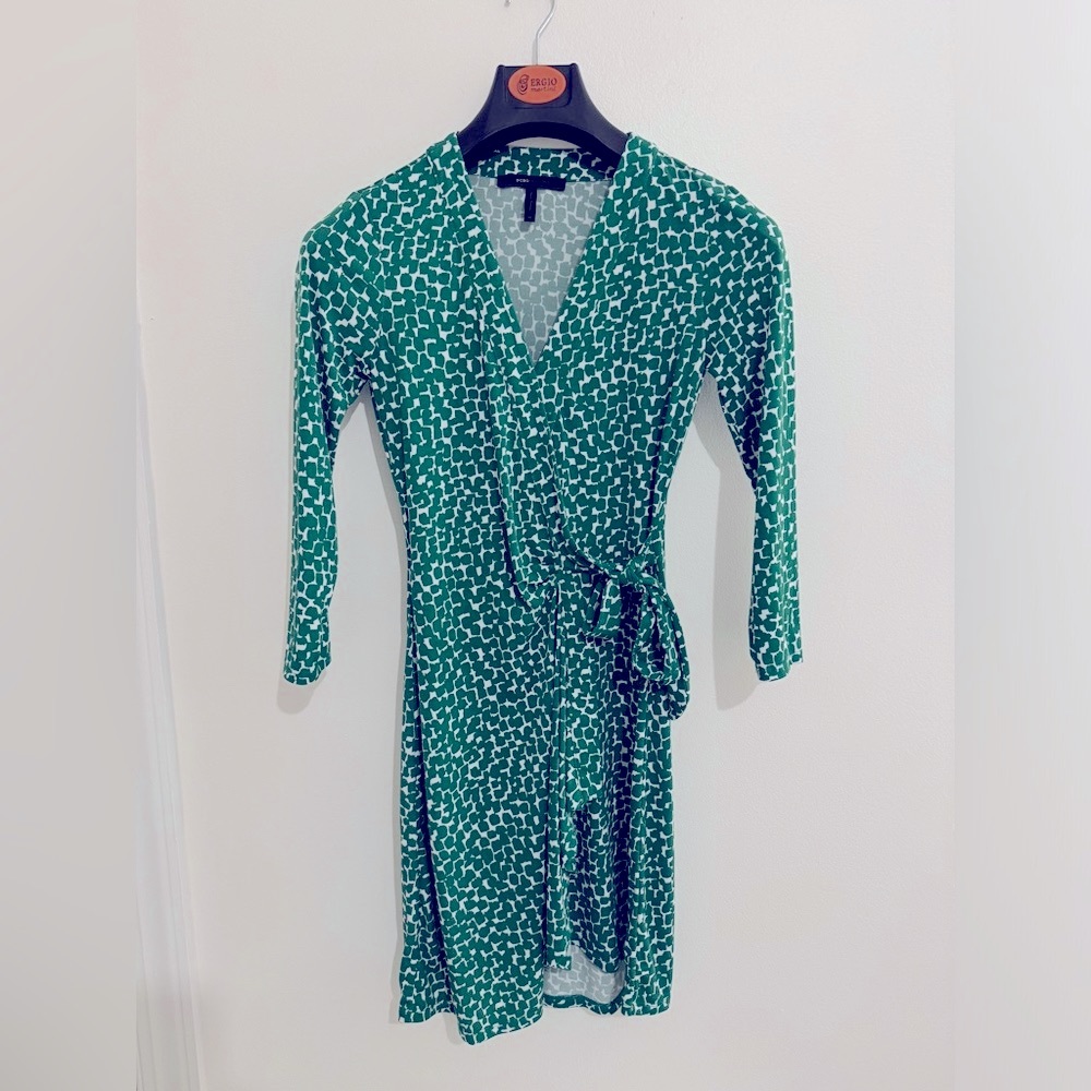 BCBG MAXAZRIA | Wrap Dresses Dots Nylon V-Neck Cropped - XS